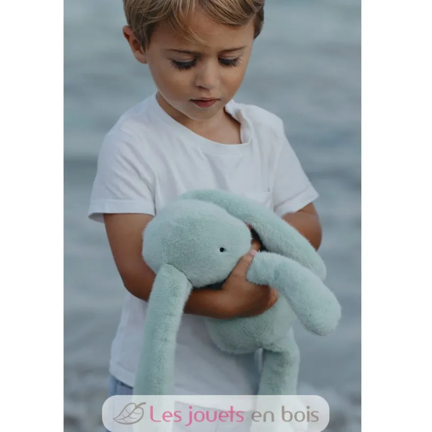 Peluche Lapin Méloé vert sauge 37 cm - Maïlou Tradition