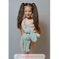 Peluche Lapin Méloé vert sauge 37 cm - Maïlou Tradition