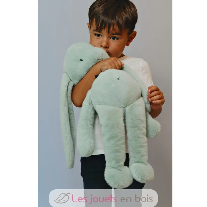 Peluche Lapin Méloé vert sauge 56 cm - Maïlou Tradition