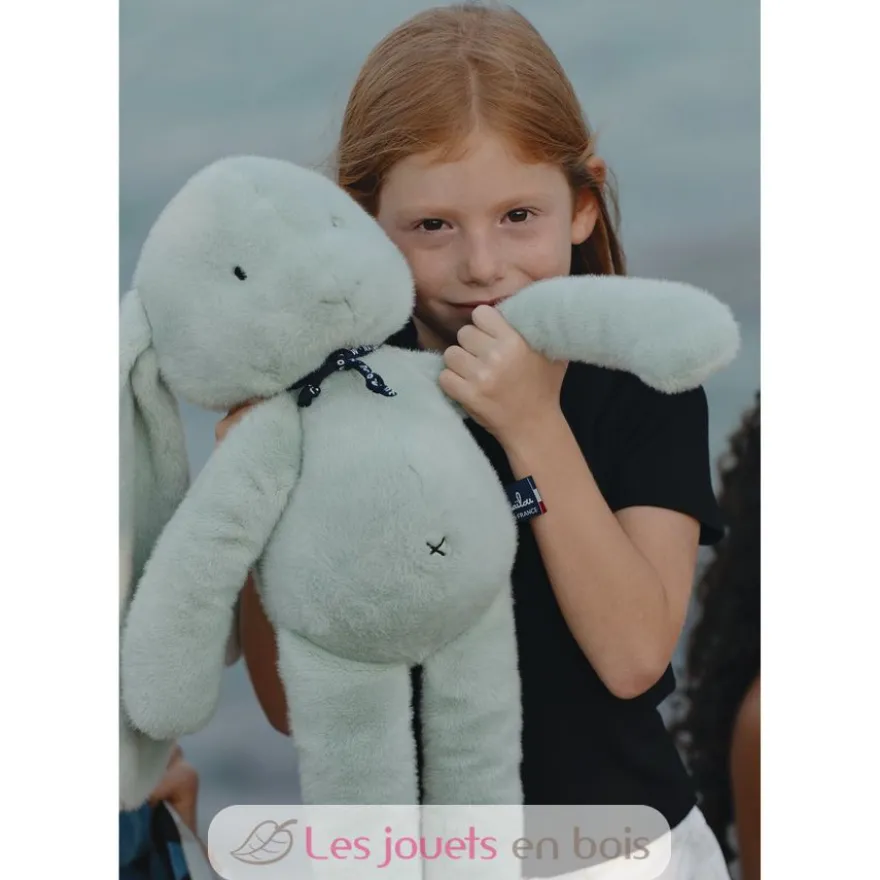 Peluche Lapin Méloé vert sauge 56 cm - Maïlou Tradition