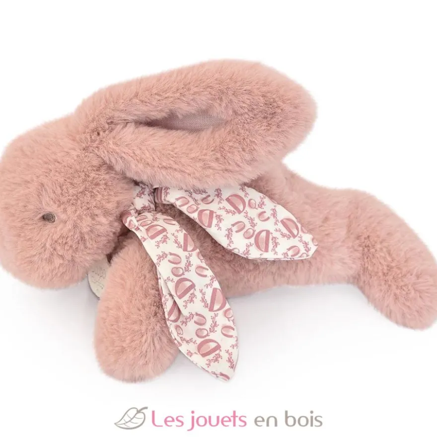 Peluche lapin rose poudré 25 cm - Doudou et Compagnie