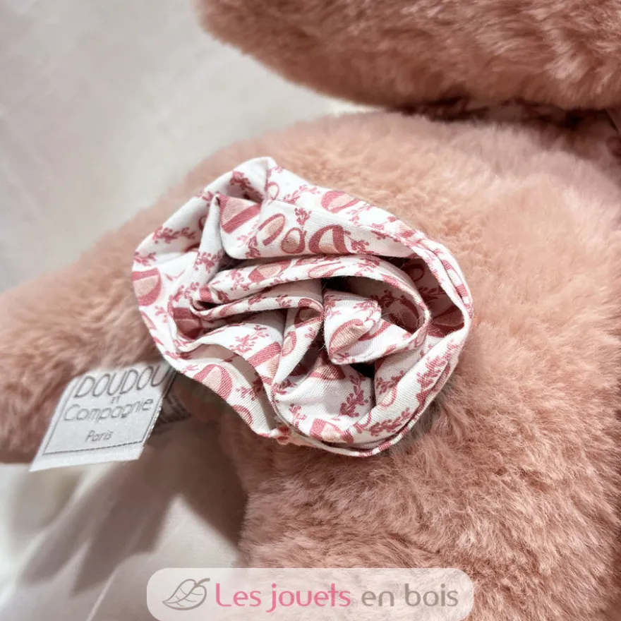 Peluche lapin rose poudré 25 cm - Doudou et Compagnie
