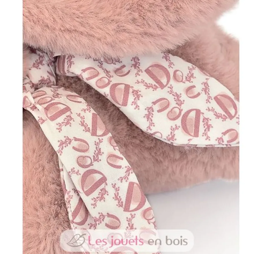 Peluche lapin rose poudré 25 cm - Doudou et Compagnie