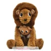 Peluche lion papa et son bébé marron cassonade - Les Déglingos