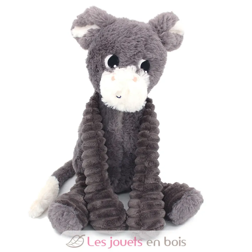 Peluche âne Poitou maman et son bébé gris - Les Déglingos