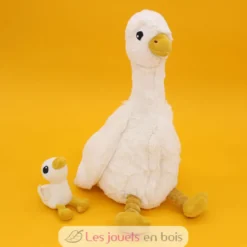 Peluche oie Jébongou maman et son bébé blanc - Les Déglingos