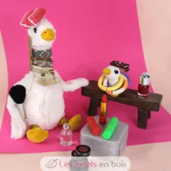 Peluche oie Jébongou maman et son bébé blanc - Les Déglingos