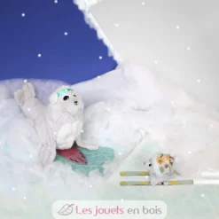 Peluche otarie maman et son bébé blanc et gris - Les Déglingos