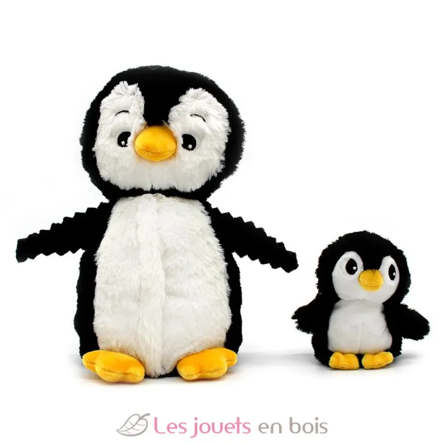 Peluche pingouin Iglou maman et son bébé noir - Les Déglingos