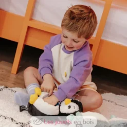 Peluche pingouin Iglou maman et son bébé noir - Les Déglingos
