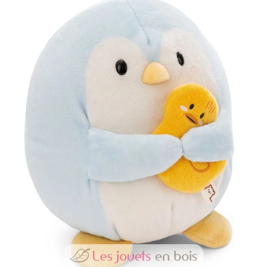 Peluche Pingouin Waddle 16 cm avec un canard - Nici
