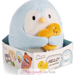 Peluche Pingouin Waddle 16 cm avec un canard - Nici