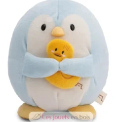 Peluche Pingouin Waddle 27 cm avec un canard - Nici