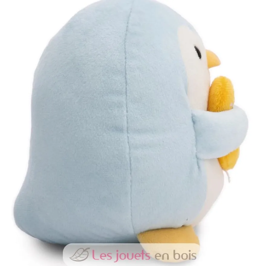 Peluche Pingouin Waddle 27 cm avec un canard - Nici