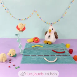 Peluche poule Pioupiou maman et son bébé blanc - Les Déglingos