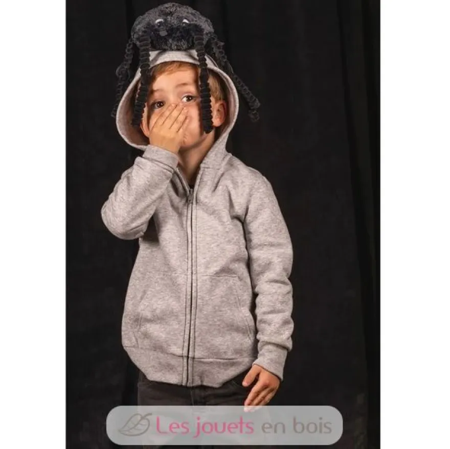 Peluche Ptipotos araignée noire - Les Déglingos