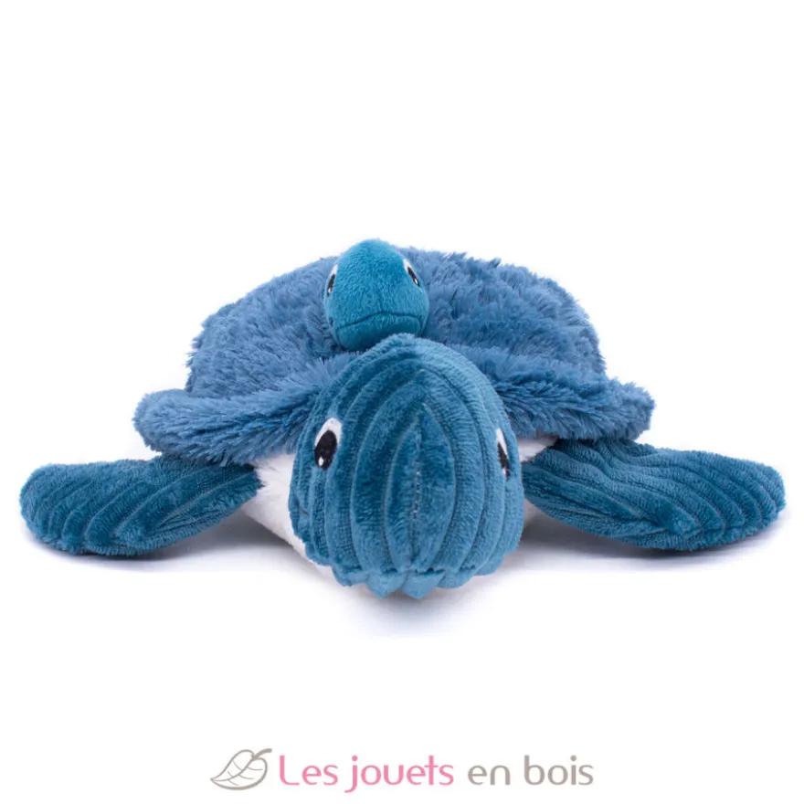 Peluche Ptipotos maman bébé tortue bleu - Les Déglingos