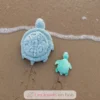 Peluche Ptipotos maman bébé tortue menthe - Les Déglingos