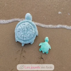 Peluche Ptipotos maman bébé tortue menthe - Les Déglingos