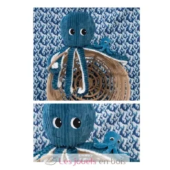 Peluche Ptipotos Pieuvre bleu Filou - bleu - Les Déglingos