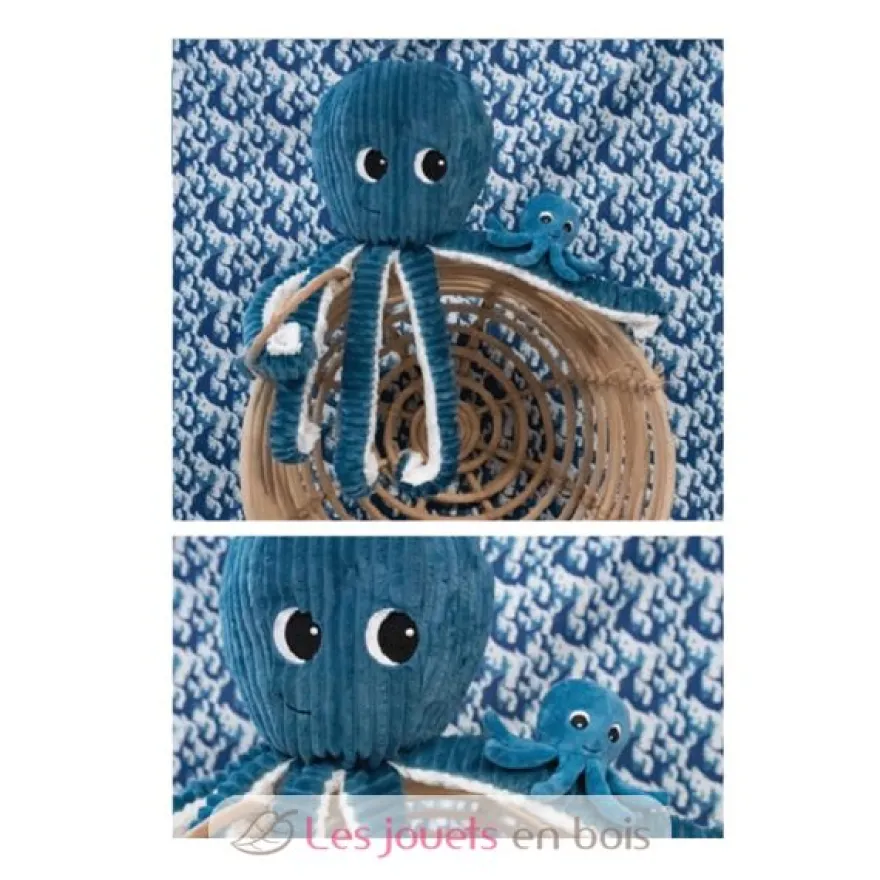 Peluche Ptipotos Pieuvre bleu Filou - bleu - Les Déglingos