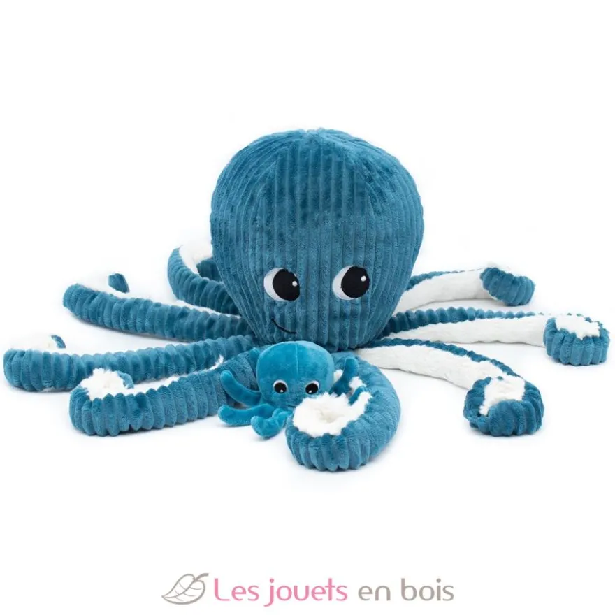 Peluche Ptipotos Pieuvre bleu Filou - bleu - Les Déglingos