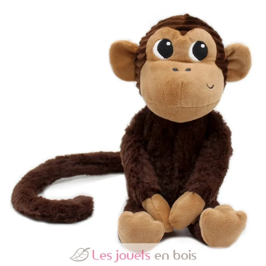 Peluche singe maman et son bébé marron chocolat - Les Déglingos