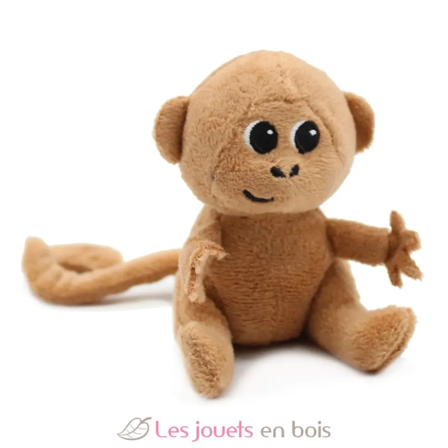 Peluche singe maman et son bébé marron chocolat - Les Déglingos