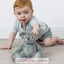 Peluche souris Mel 25cm vert de gris - Happy Horse