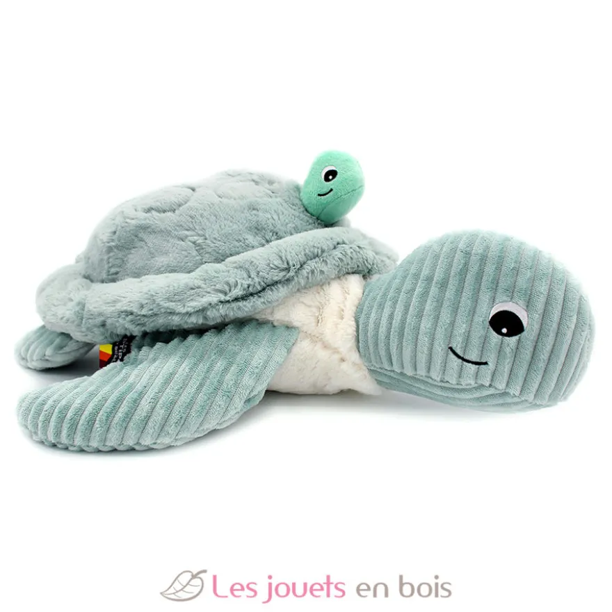 Peluche tortue géante maman et son bébé menthe - Les Déglingos