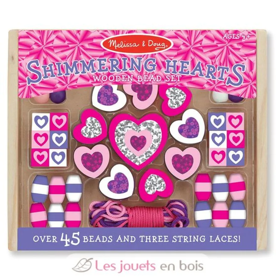 Perles en bois Cœurs étincelants - Melissa & Doug