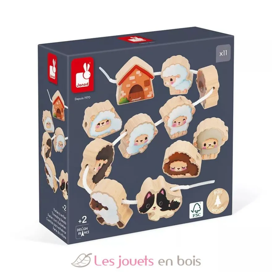 Perles à enfiler Moutons - Janod