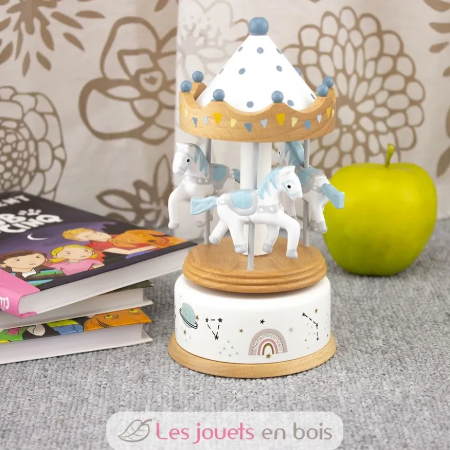 Petite boîte à musique carrousel à chevaux - Ulysse