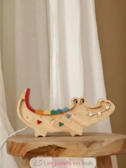 Petite Lampe Veilleuse Crocodile bois naturel - Little Lights
