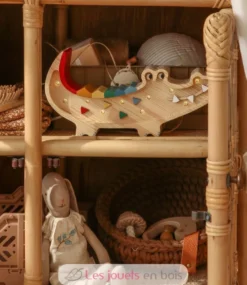 Petite Lampe Veilleuse Crocodile bois naturel - Little Lights