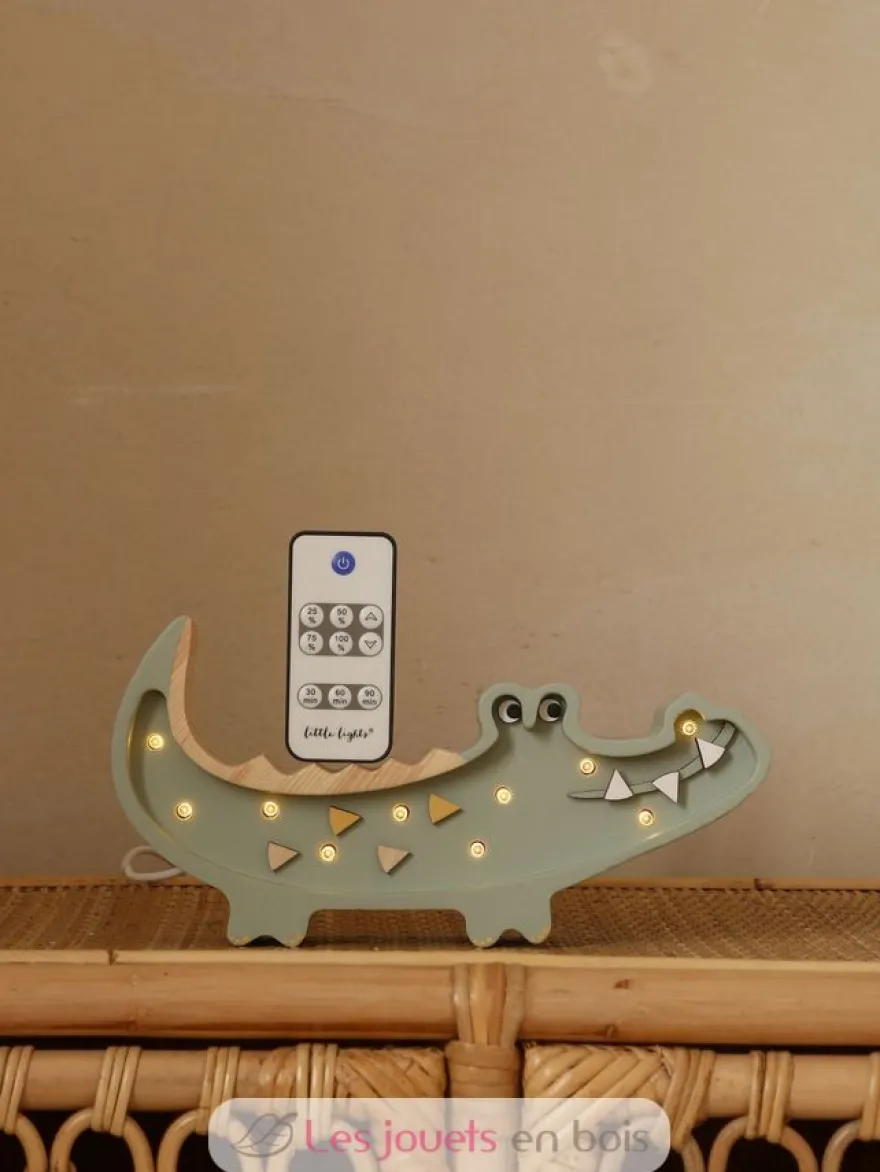 Petite Lampe Veilleuse Crocodile Kaki pastel - Little Lights