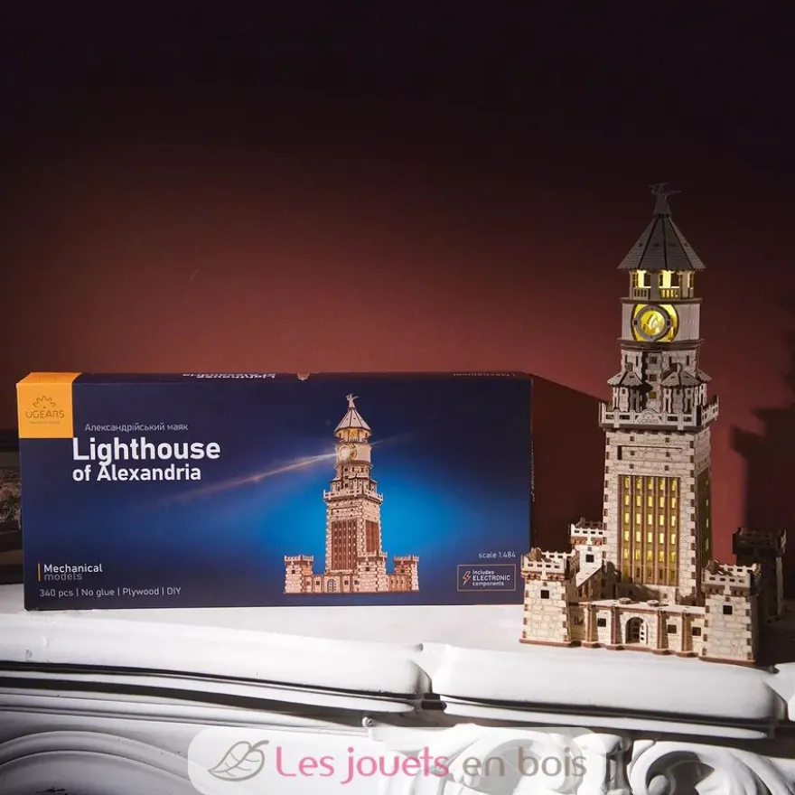 Phare d'Alexandrie - Puzzle 3D mécanique en bois - Ugears