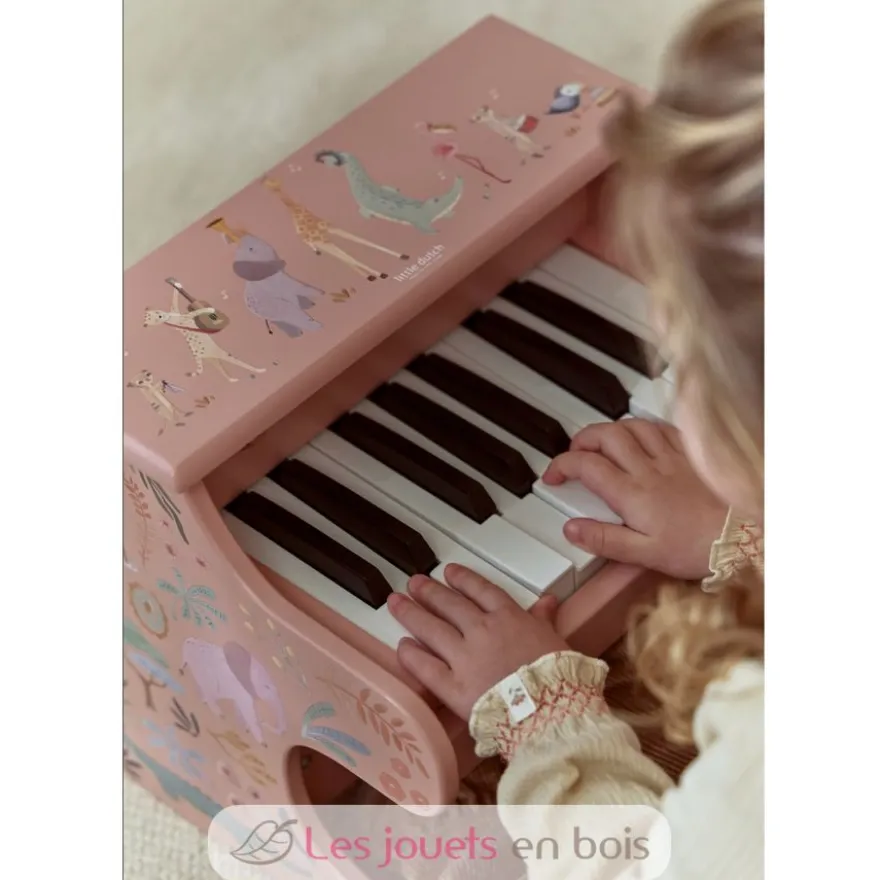 Piano en bois vert Safari Friends - Dès 3 ans - Little Dutch