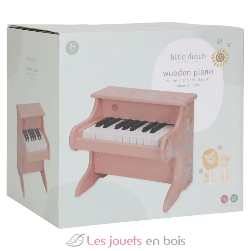 Piano en bois vert Safari Friends - Dès 3 ans - Little Dutch