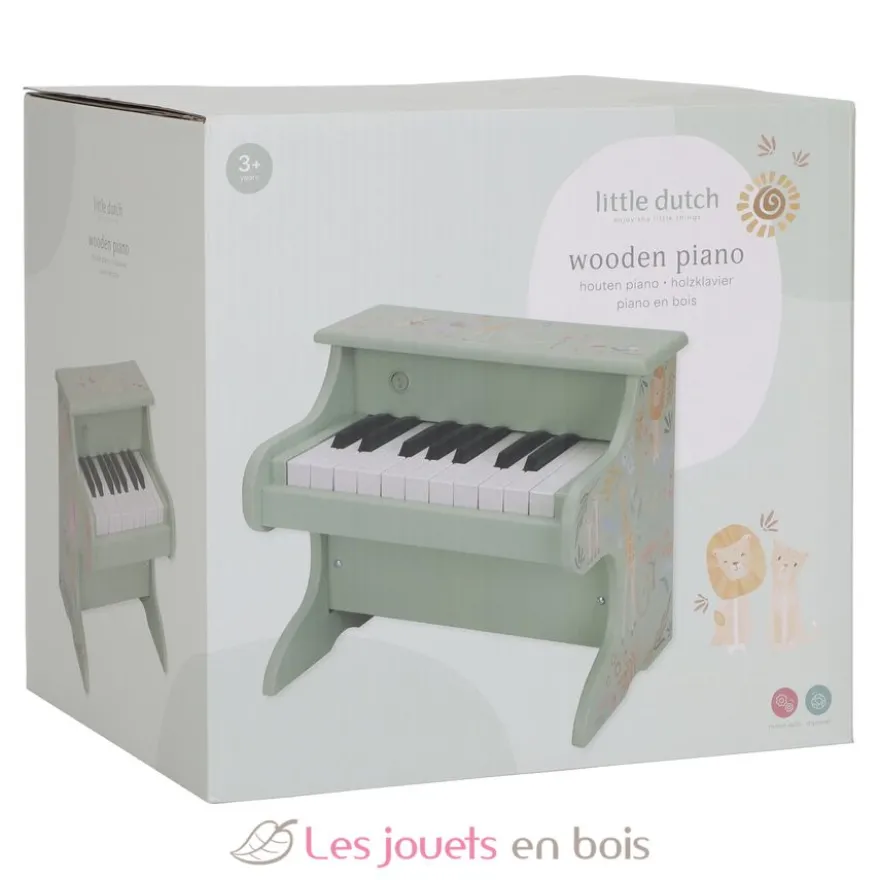 Piano en bois vert Safari Friends - Dès 3 ans - Little Dutch