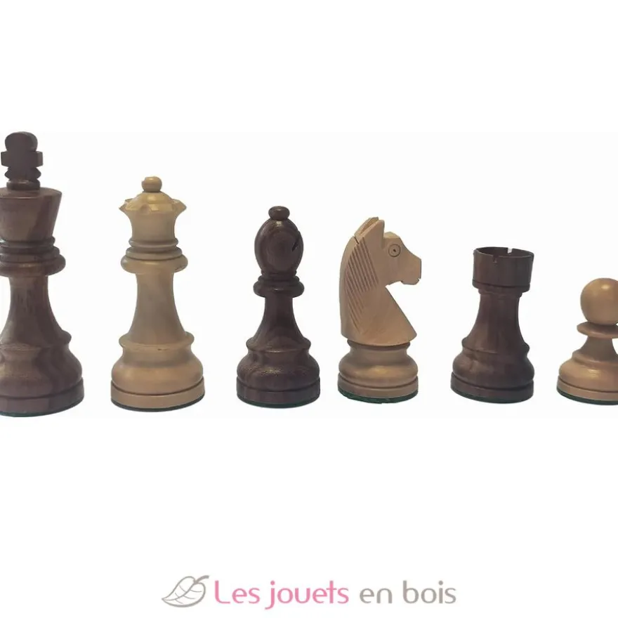 Pièces échecs classiques T5 Roi 95 mm - Bois - Wilson Jeux