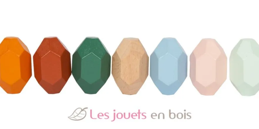 Pierres d'équilibre en bois Safari multicolores Small Foot Compagny