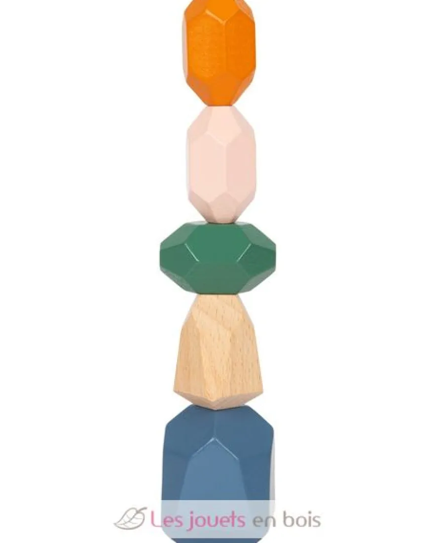 Pierres d'équilibre en bois Safari multicolores Small Foot Compagny
