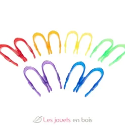 12 pinces colorées translucides - TickiT