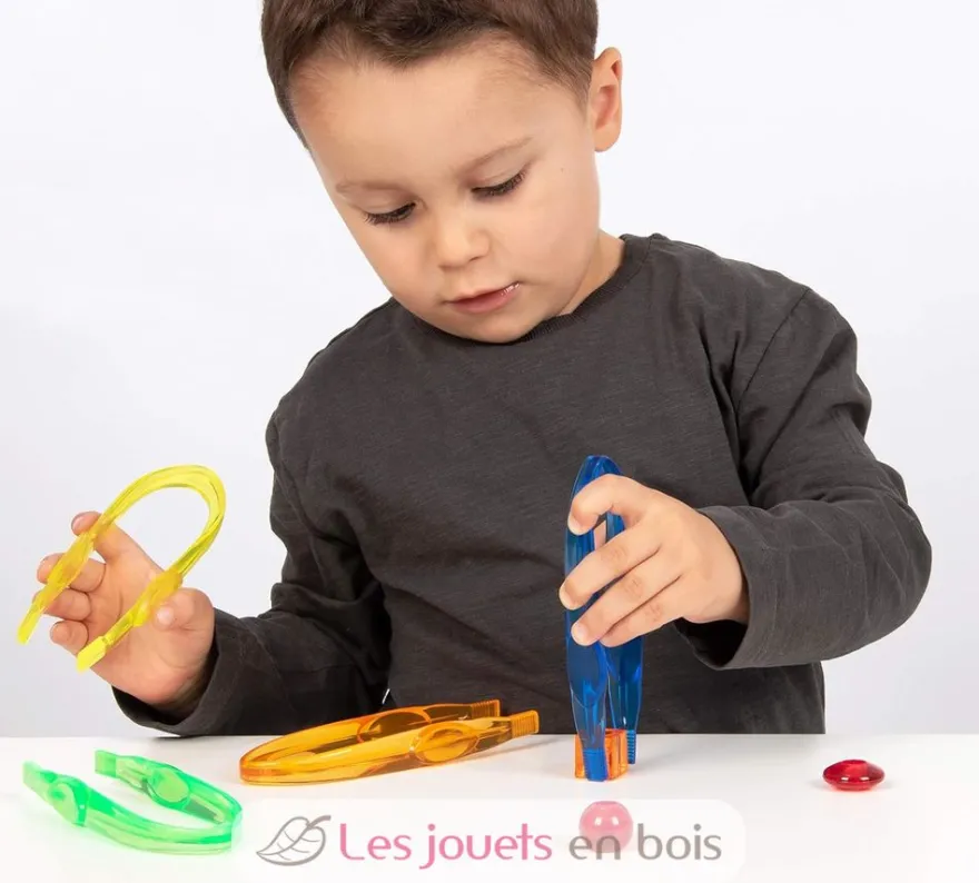 12 pinces colorées translucides - TickiT