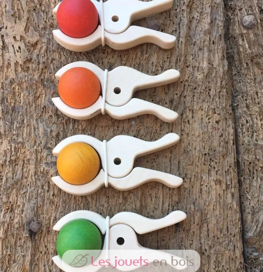 4 pinces géantes en bois naturel - Speelbelovend