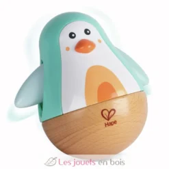 Pingouin culbuto musical turquoise - Bois et plastique - Hape