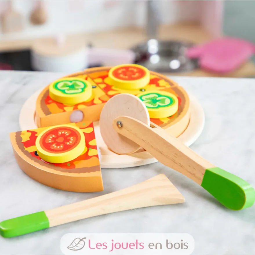 Pizza en bois à couper - New Classic Toys