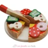 Pizza et sa roulette de découpe en bois - Tanner