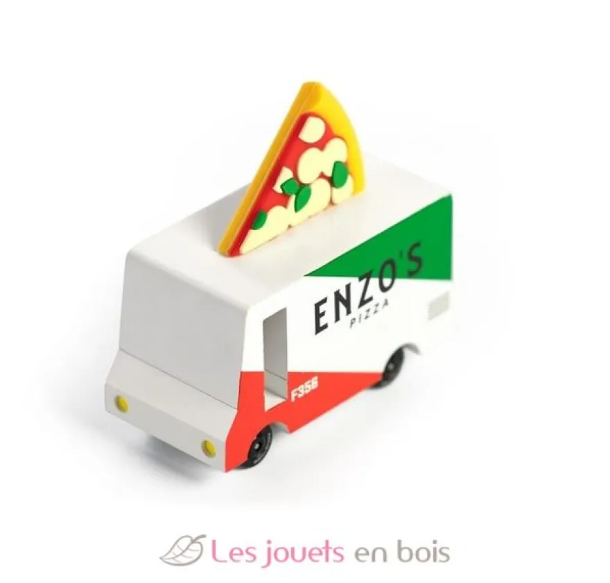 Pizza Van vert, blanc et rouge - Candylab